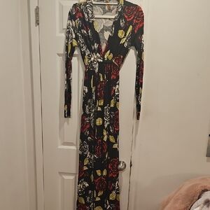 Rachel Pally Black Floral Long Sleeve Dress